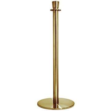 Crowd control stand with top for rope - Gold