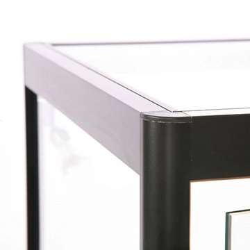 Vitrine glasskab - Showcase Counter Solo glasmontre med LED lys og lås – sort