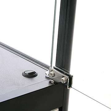Vitrine glasskab - Showcase Counter Duo glasmontre med LED lys og lås - sort