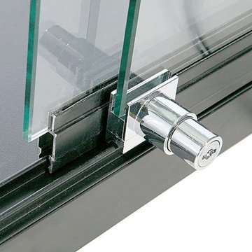 Vitrine glasskab - Showcase Counter Duo glasmontre med LED lys og lås - sort