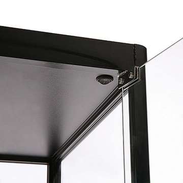 Vitrine glasskab - Showcase Tower Solo glasmontre med LED lys og lås - sort