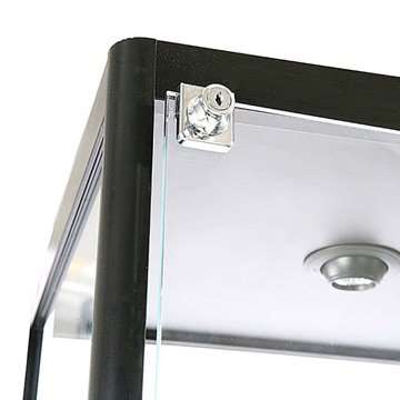 Vitrine glasskab - Showcase Tower Solo glasmontre med LED lys og lås - sort