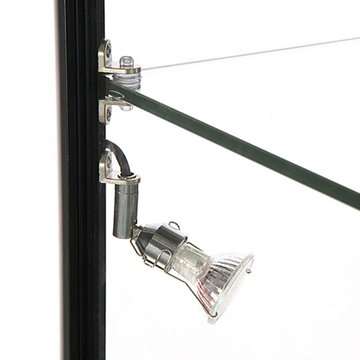 Vitrine glasskab - Showcase Tower Solo glasmontre med underskab, LED lys og lås - sort