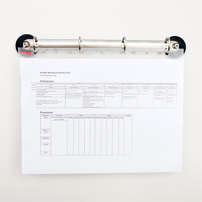 Kraftig, magnetisk ringbinder med 4 ringe