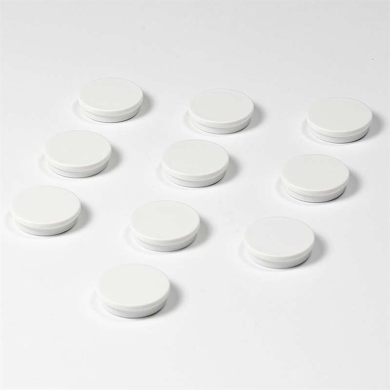Stærke magneter, 25 mm, 10 stk. hvide