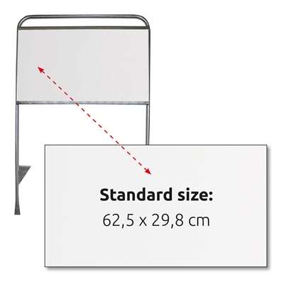Plade 62,5 x 29,8 cm, med 1-sidet print, til Estate Sign Standard