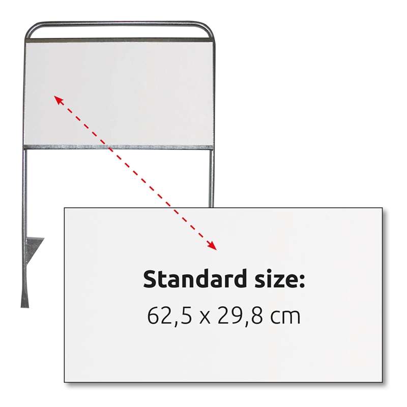 Plade 62,5 x 29,8 cm, med 1-sidet print, til Estate Sign Standard