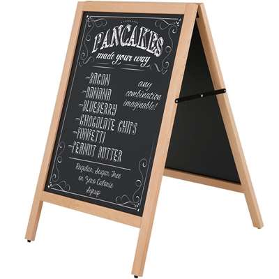 Wooden A-Board Light with Steel Board 46x68cm - Lys bøg