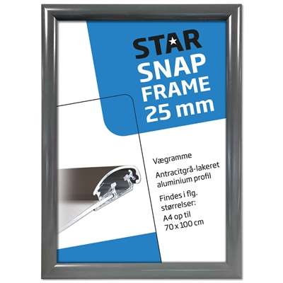 Alu snap frame, 25 mm, antracit