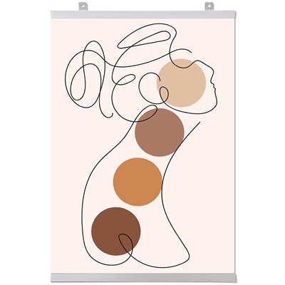 Plakatlister, 2 stk. i hvid med 2 ophængsøjer - 50 cm