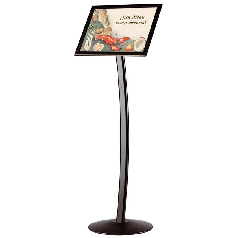 Buet infostander med vendbar A3-ramme, sort