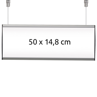 Skiltesystem til loftmontage, dobbeltsidet, 1 stk. 50 x 14,8 cm