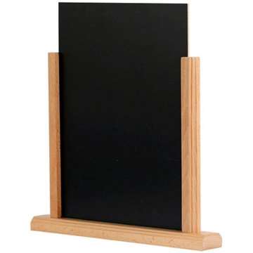 Wooden Menuholder Chalkboard, lyst træ, A5