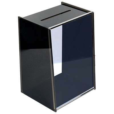 Tip Box, sort, med A4 infodisplay og kortholder