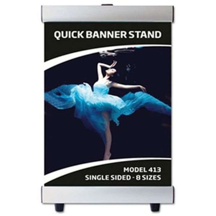 Quick Banner Stand Enkeltsidet (A4) 21x29.7cm Sølv Køb her
