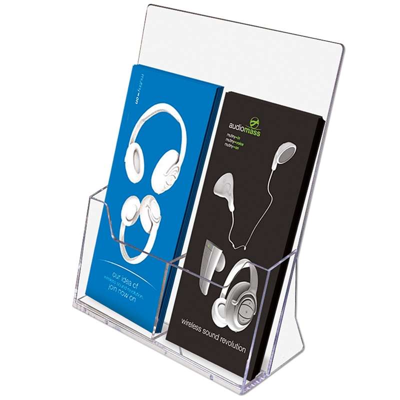 Akrylbrochureholder til bord, 2 x M65