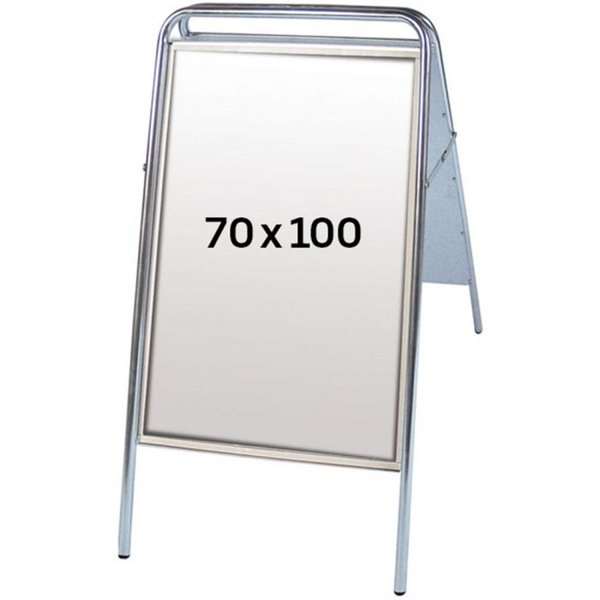 Se Expo Sign Gadeskilt - 70x100 cm - sølv hos Displaylager.dk