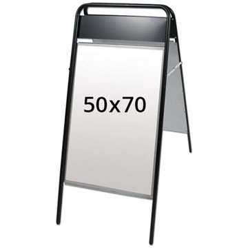 Expo Sign Gadeskilt med logoplade - 50x70 cm - sort
