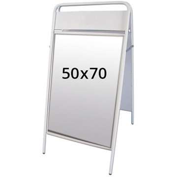 Expo Sign Gadeskilt med logoplade - 50x70 cm - hvid
