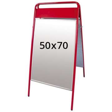 Expo Sign Gadeskilt med logoplade - 50x70 cm - rød