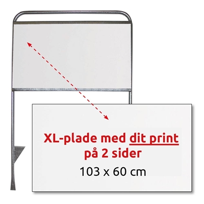 Plade til Estate Sign XL med print på begge sider