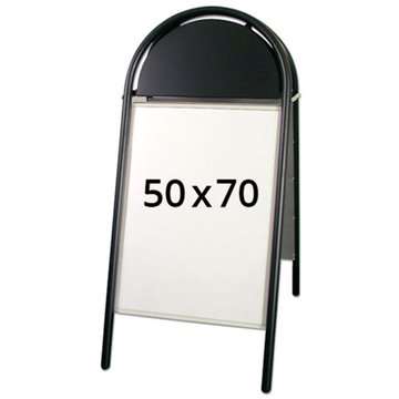 Expo Gotik Lux Gadeskilt med logoplade - 50x70 cm - sort
