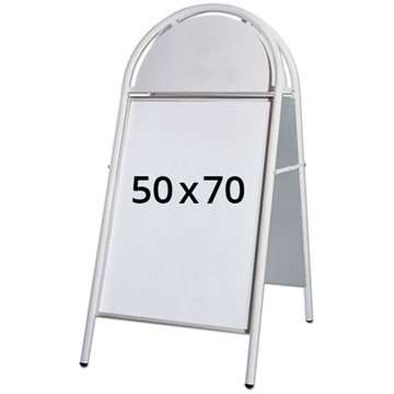 Expo Gotik Lux Gadeskilt med logoplade - 50x70 cm - hvid
