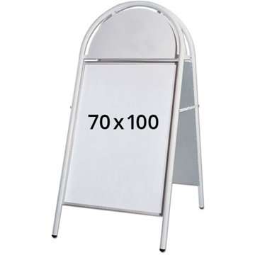 Expo Gotik Lux Gadeskilt med logoplade - 70x100 cm - hvid