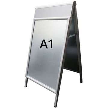 Alu-Line Logo Change Gadeskilt med logoplade - A1 - sølv
