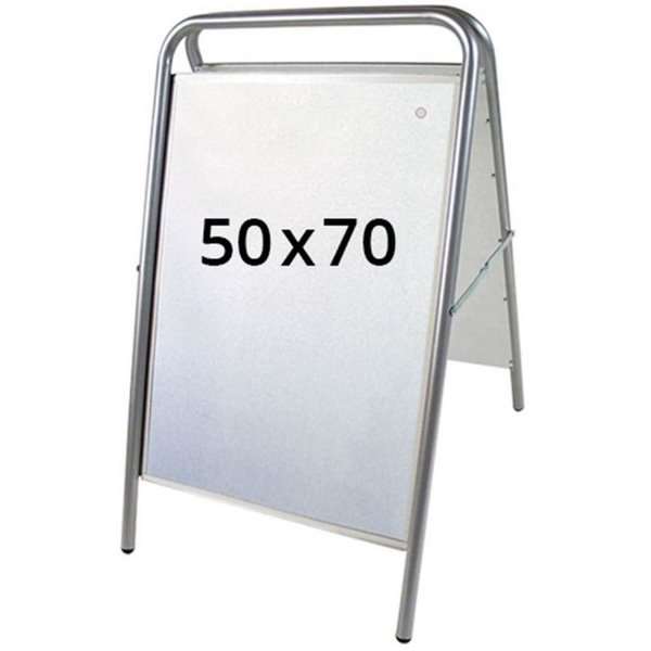 Se Expo Sign Lux Gadeskilt - 50x70 cm - sølv hos Displaylager.dk