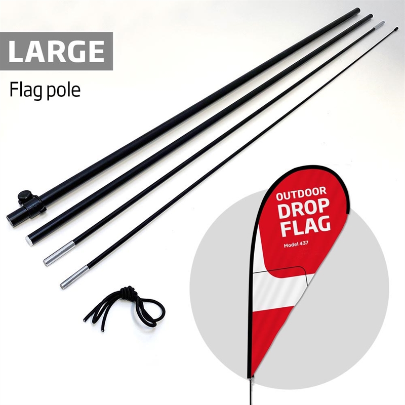 Sort stang til Outdoor Drop Flag, Large