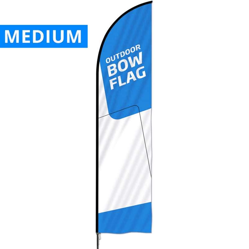 Udendørs Buet Flag - Medium - Inkl. flag og Screw flag base