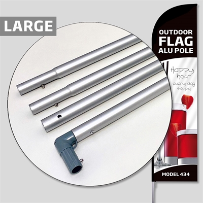 Beachflag, Outdoor Bow Flag, alu pole, Large (uden fod og flag)