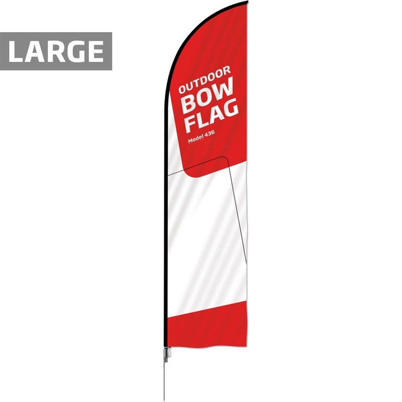 Beachflag Outdoor Bow Flag Sort Stang Inkl. Flag Og Jordspyd