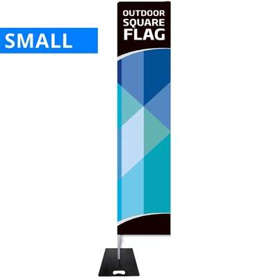 Beachflag, Outdoor Square Flag, Small, inkl. stang, flag og sort Flag-fod