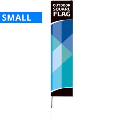 Beachflag, Outdoor Square Flag, Small, inkl. stang, flag og Spike-fod