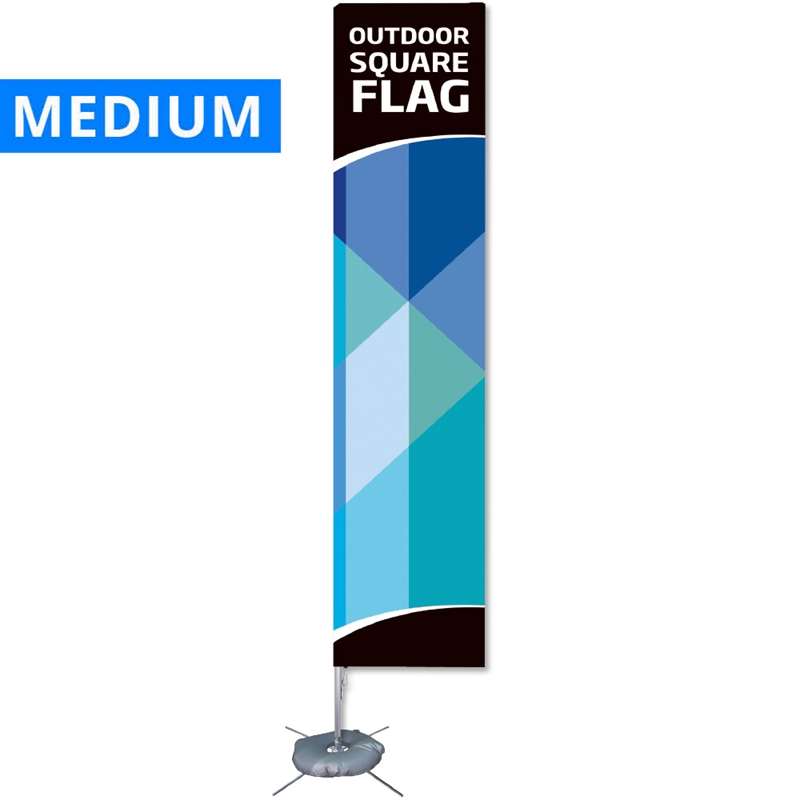 Se Beachflag, Outdoor Square Flag, Medium, inkl. stang, flag og Cross-fod hos Displaylager.dk
