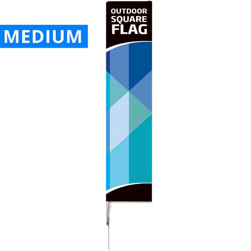 Se Beachflag, Outdoor Square Flag, Medium, inkl. stang, flag og spyd hos Displaylager.dk