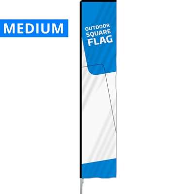 Udendørs Firkantet Flag - Medium - Inkl. flag og flag base