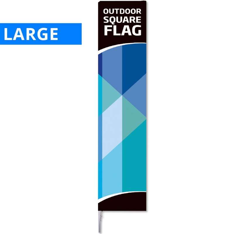 Se Beachflag, Outdoor Square Flag, Large, alu flagstang inkl. flag med print hos Displaylager.dk