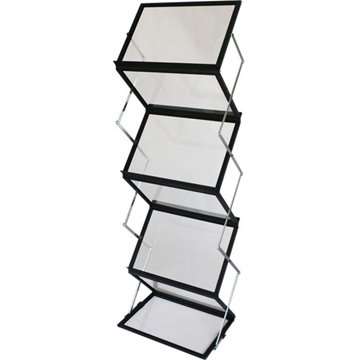 Flex Brochurestander - 6xA3 - 29.7x42 cm - sort