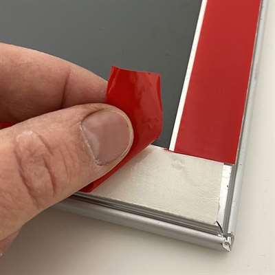 Klapramme Fast-Fix (med tape på bagsiden), alu/sølv, 25 mm