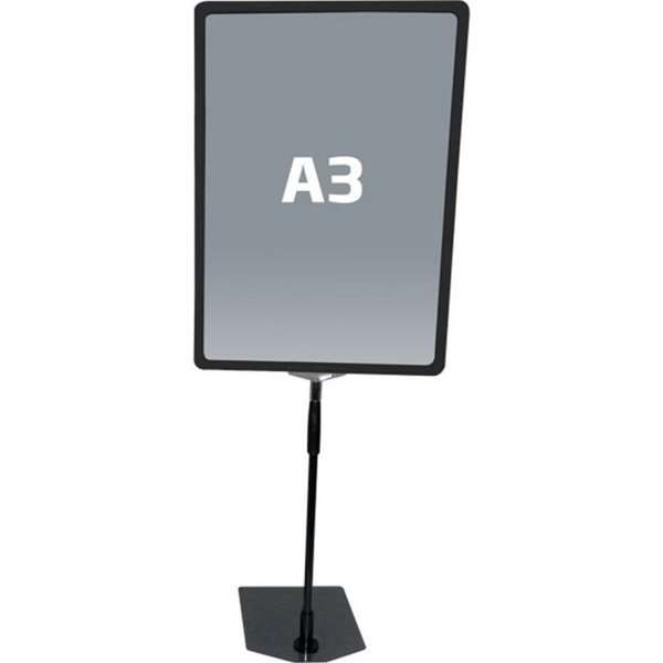 Billede af Flex Plastprisramme Infostander med fod - A3 - sort