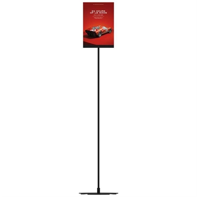 Design Stand, gulv skilt med akrylholder, vertikal  A4, sort, 132cm høj