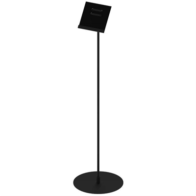 Design Stand. gulv skilt med 50 grader vinklet holder, horisontal A4 akrylholder, sort