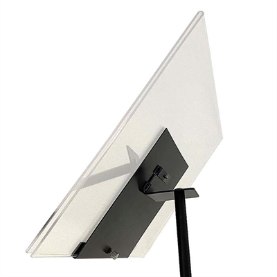 Design Stand. bord skilt med vinklet holder, vertikal  A5 akrylholder, sort
