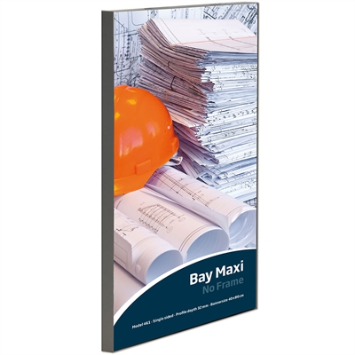 Maxiframe Bay, enkeltsidet bannerramme, 32 mm dyb, 100 x 200 cm