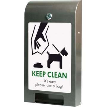 Hundepose dispenser, grå, med A4 infoplade