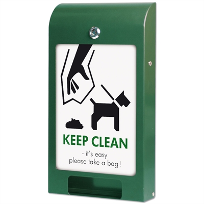 Dispenser til hundeposer, grøn, til A4 info