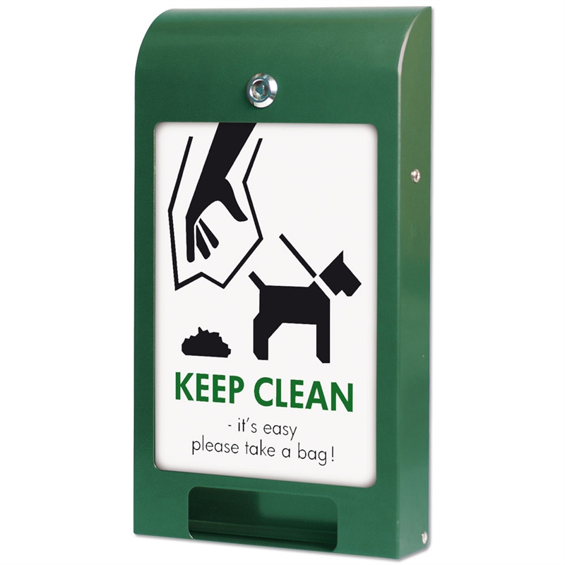 Se Dispenser til hundeposer, grøn, til A4 info hos Displaylager.dk